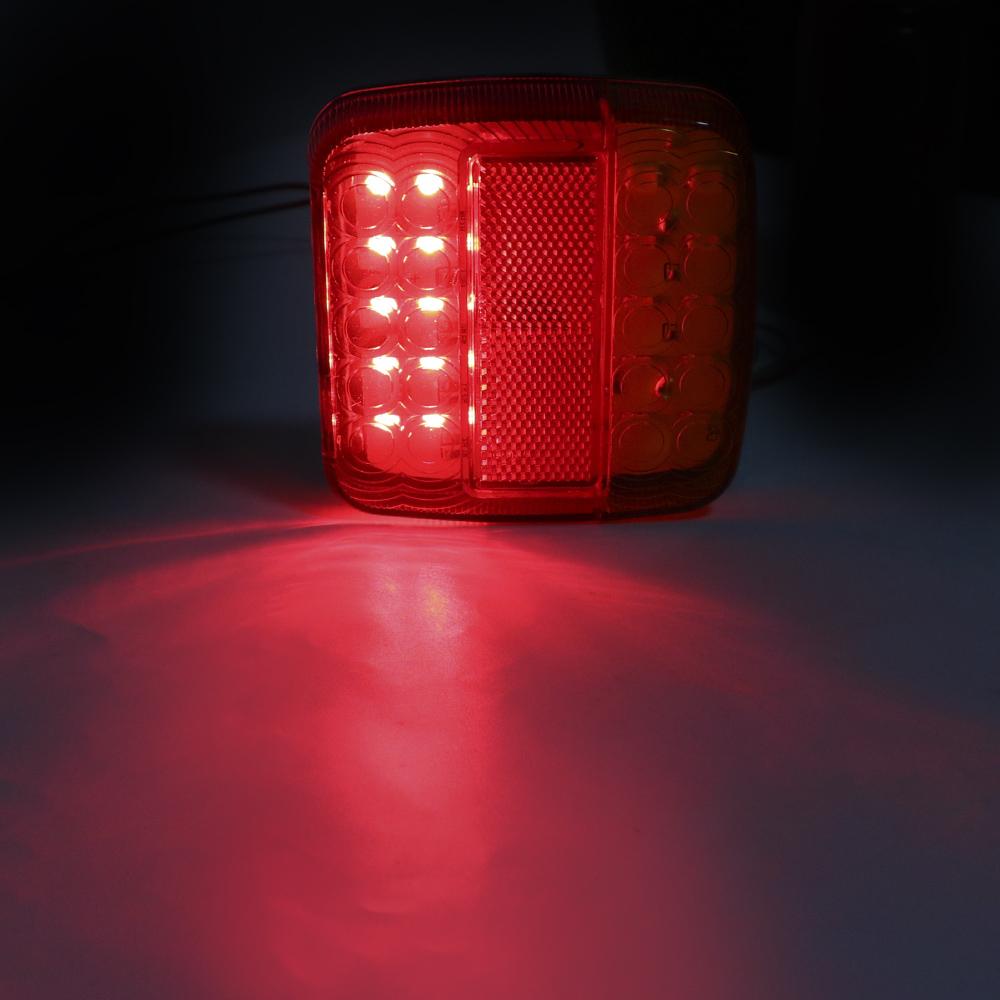 Trailer Truck Caravan Taillight 1 Pair Turn Signal Indicator Rear Reverse Brake Stop Lamp 26 LEDs Tail Light 12V Number Plate Light
