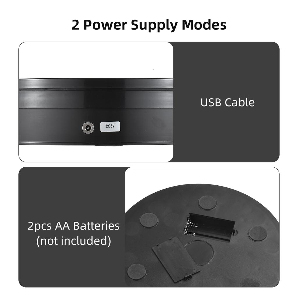 30CM 11.8in Motorized Rotating Display Stand with RGB Light Display Base 360 degrees Rotatable Electric Potography
