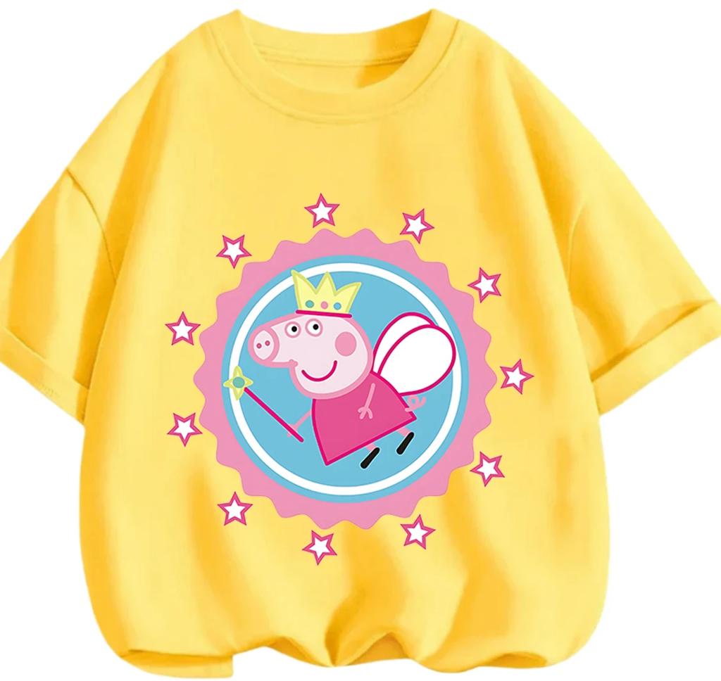 Soft Cotton Crew Neck T Shirt Cute Kawaii Cartoon Summer Casual Wear For Kids Peppa Pig Boys Girls 3 14