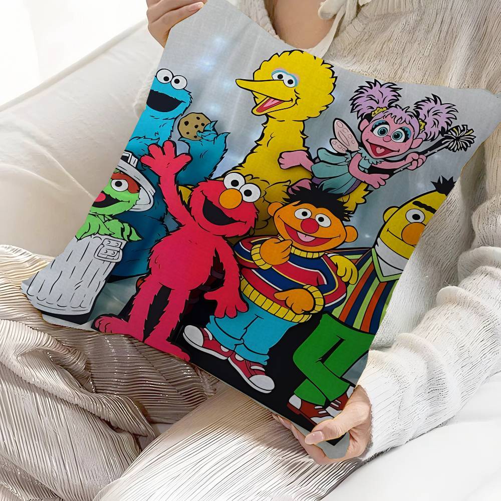 Anime Cartoon S-Sesame S-Streets Pillow Cushion Cover Pillowcase Living Room Sofa Home Decor Customized