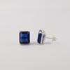 Blue Sapphire Gemstone 925 Sterling Silver Handmade Jewelry Partywear Stud Earrings 0.4" , September Birthstone, Anniversary Gift For Her EE-179-4