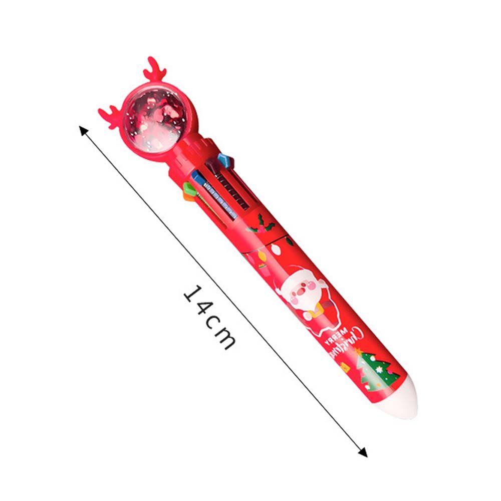 Gift Press Elk Rollerball Pen Colorful Refill Christmas Ballpoint Pens 10 Colors Ballpoint Pen
