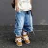 EastRogue Heavyweight Washed-out Distressed Splashed Ink Fringed Deconstructed Niche Vibe Denim Shorts