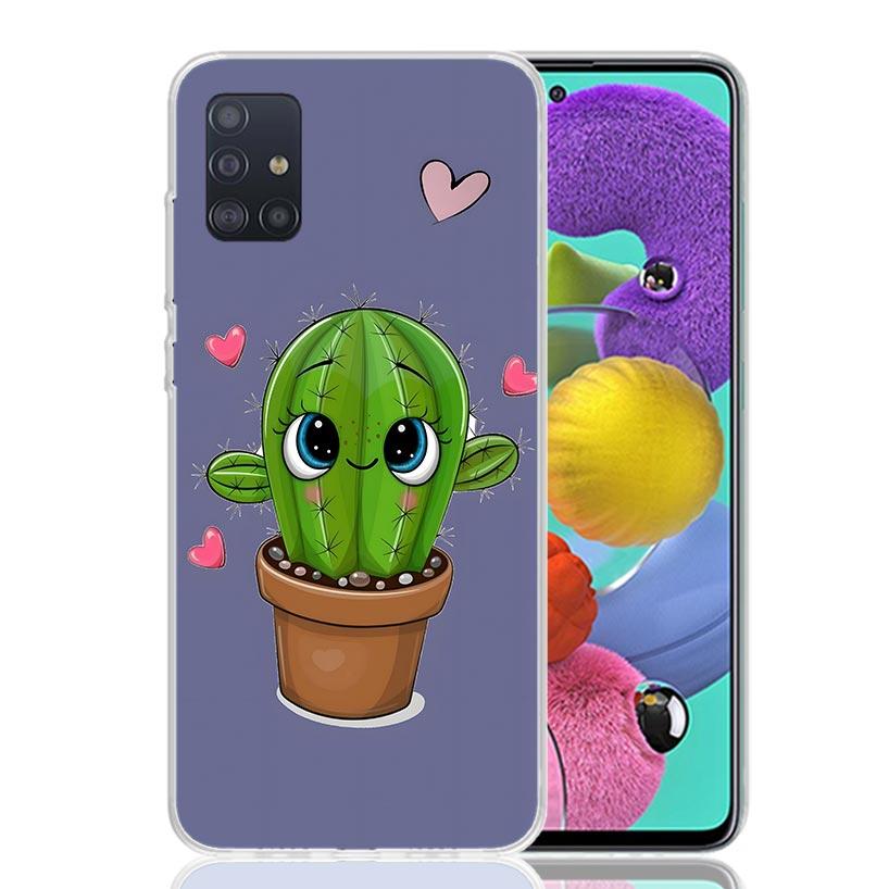 Cartoon Plant Cactus Phone Case for Samsung Galaxy A52 A51 A50S A12 A22 A32 A72 A10S A30S A31 A71 Note 20 Ultra 10 Plus S10 Gala