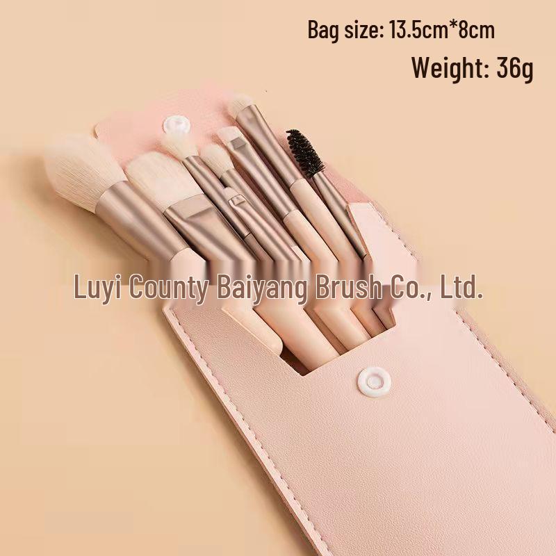 Spot 8 Mini Morandi Portable Makeup Brush Set - Soft Bristles, Includes Eyeshadow Brush