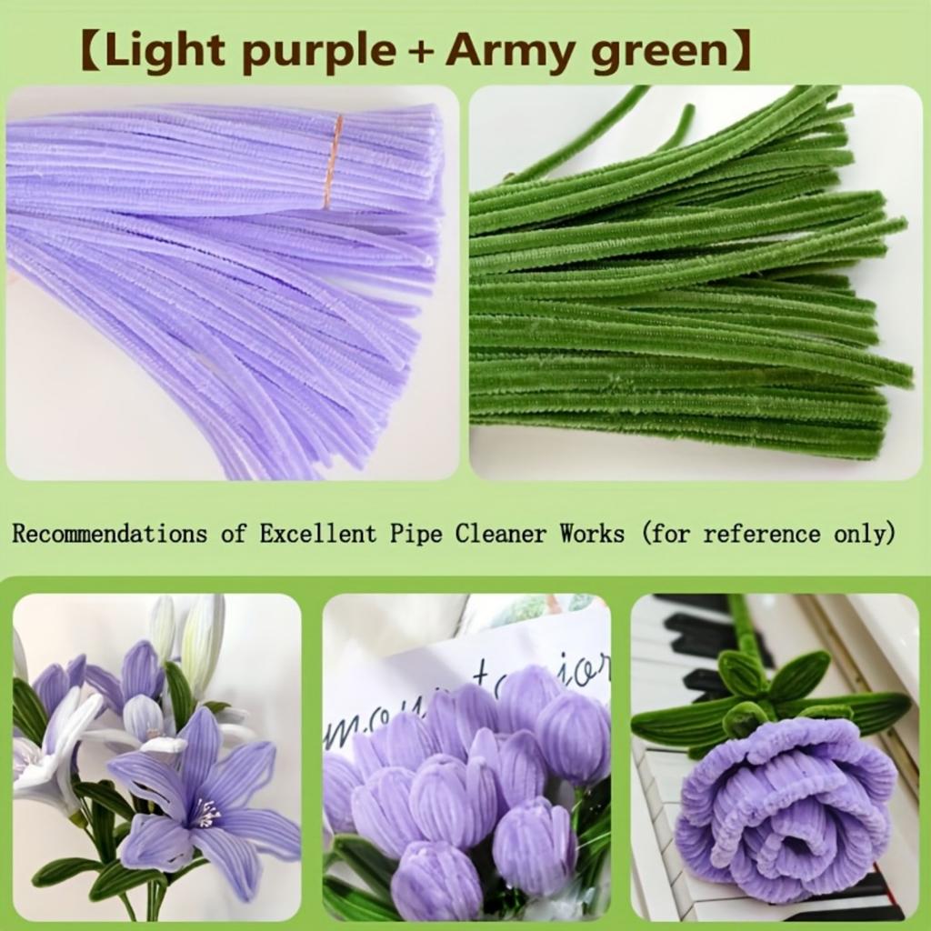 200 Pcs Pipe Cleaners Craft Supplies 2 Assortment Pastel  Color Chenille Stems for Art and Craft Project Creative DIY Decoration