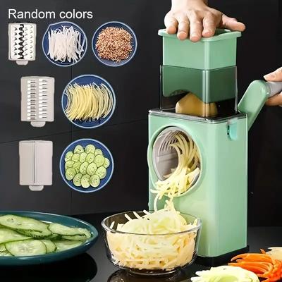 1 pz. Trituratore a tamburo multifunzionale per uso domestico, trituratore di patate, affettatrice da cucina, affettatrice per verdure, utensile per tagliare le verdure