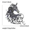 Vintage Hollow Out Handsome Horse Brooch Crystal Badge Pin Jewelry Accessory