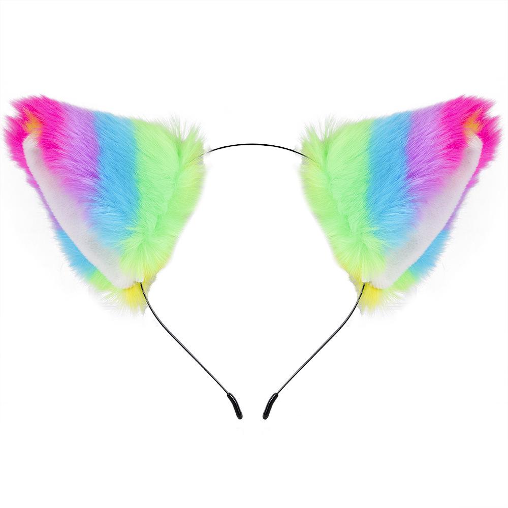Diadema y pinzas con orejas de animales: Gato, zorro, perro lobo con cascabeles: accesorios para el cabello de cosplay para mujeres.
