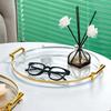 Thickened Tea Cup Storage Plate Removable Handle Living Room Fruit Tray Aromatherapy Tray  Coffee