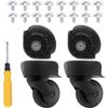 Ailunate Suitcase Caster Replacement Tire Kit, Carry-on Wheels, Rubber, Quiet, Repair Parts, Axle Replacement (A65 Large, Set of 4)