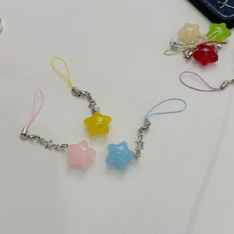 Eye Catching Phone Pendant Star Keychain Phone Charm Keyringfor Women and Girls