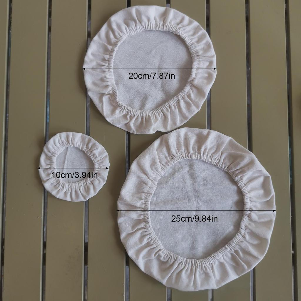 Packung mit 6 dehnbaren Lebensmittelabdeckungen aus Bio-Baumwolle, ungebleicht, wiederverwendbares Tuch, perfekt für kleine bis mittelgroße Schüsseln