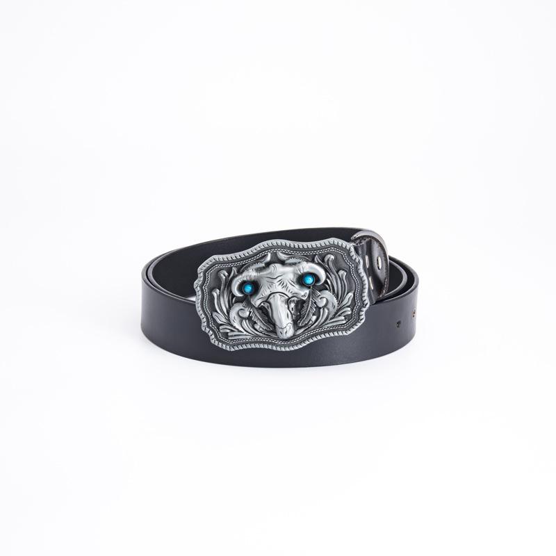 Sheep Totem Personality Ethnic Style Belt Fashion Whole Cowhide Retro Belt Ghost Knights Jeans Belt