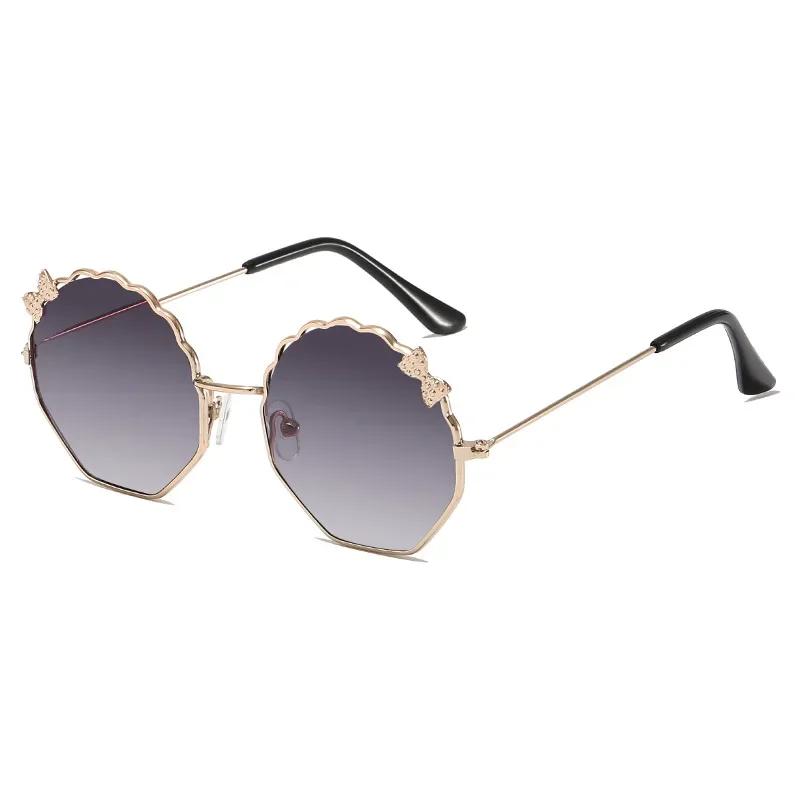 Cute Bow Polygonal Children'S Sunglasses Boys And Girls Anti-Uv Sun Glasses Baby Little Girl Shades Metal Frame Eyewear Uv400