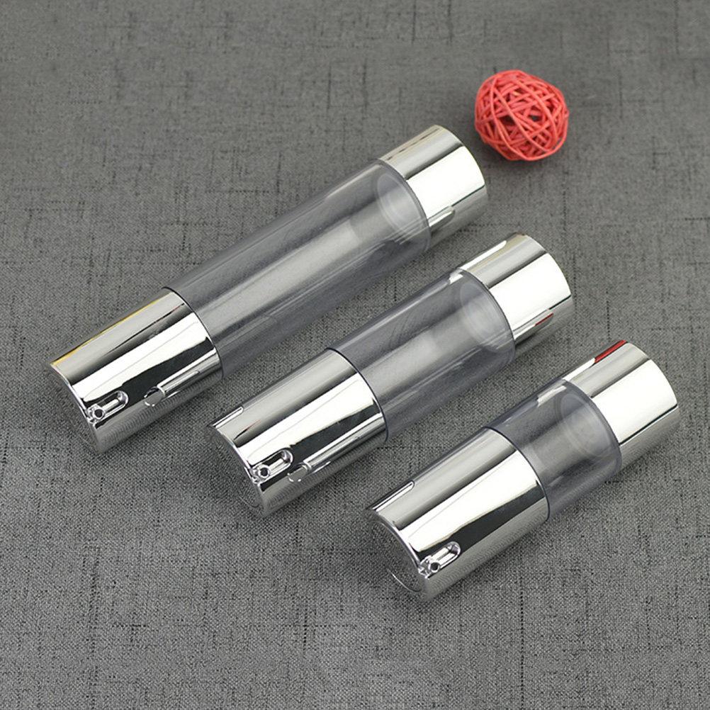 50Ml Transparent Silver Airless Pump Bottle for Foundation Cream Lotion Serum Emulsion Travel Refill Dispenser Bacteria