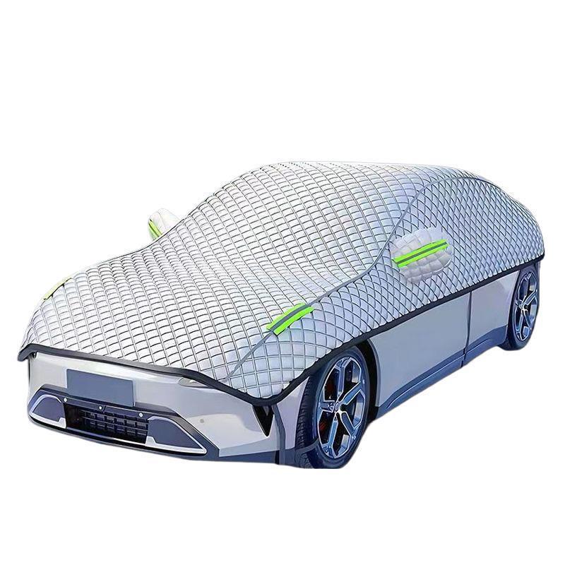 Half Car Cover: Sunshade, All-Season Protection, Heat Insulation, Hail-Resistant, Dustproof, Anti-Freeze, Waterproof.