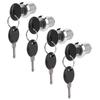 4 Set Cam Lock Zinc Alloy File Cabinet Mailbox Drawer Slidding Door Safety Locks with Keys(103‑20 )