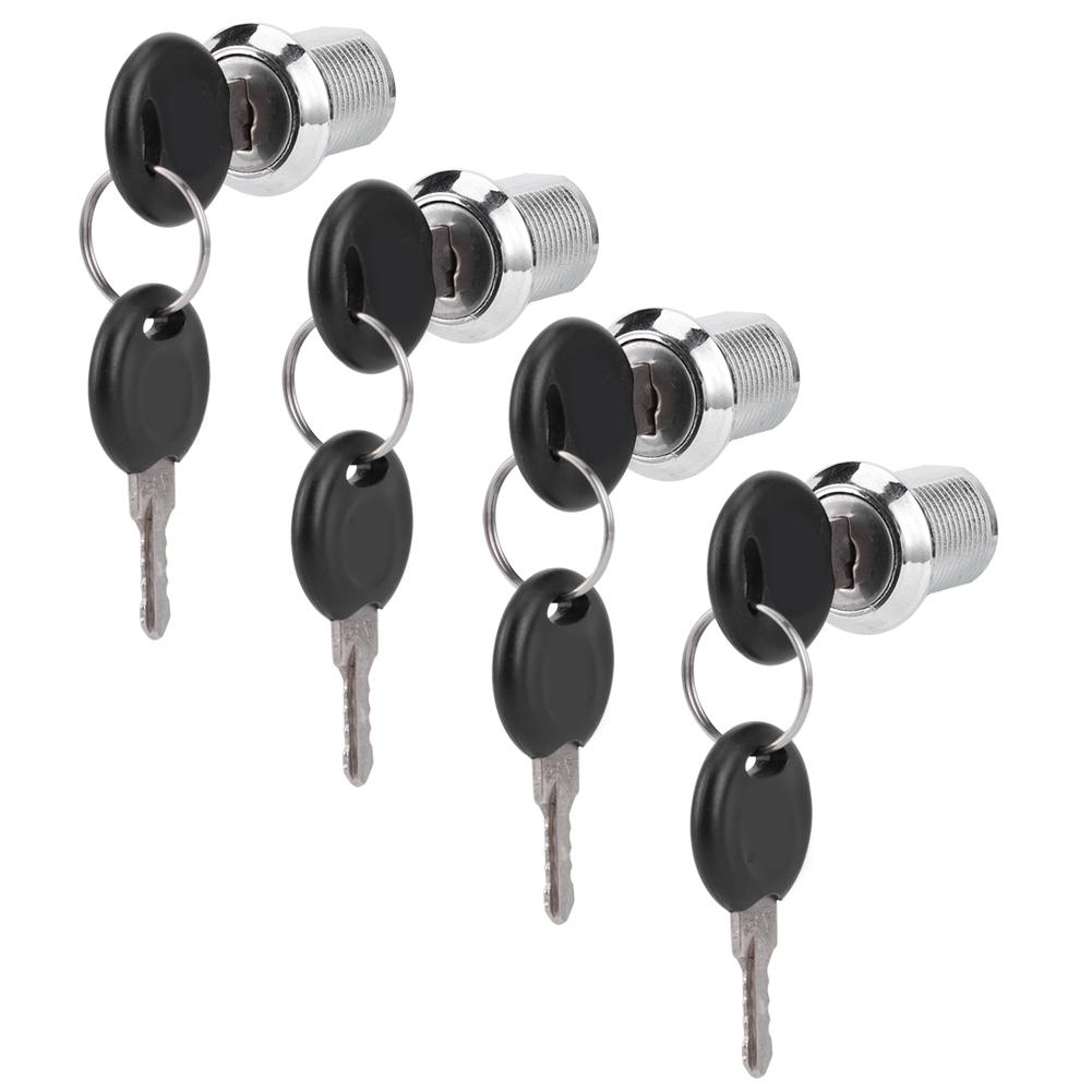 4 Set Cam Lock Zinc Alloy File Cabinet Mailbox Drawer Slidding Door Safety Locks with Keys(103‑20 )