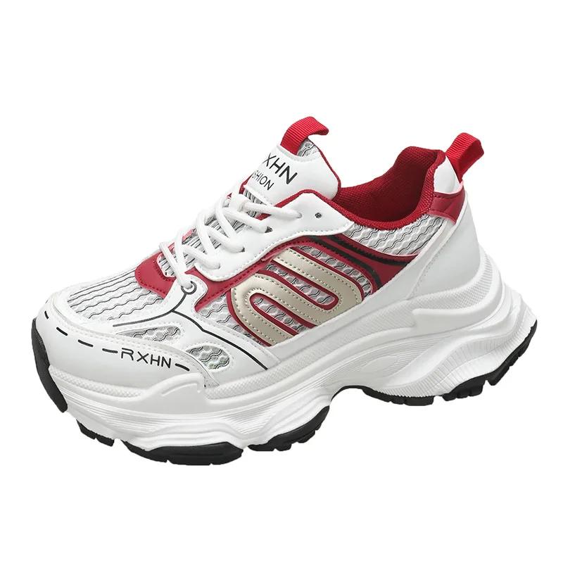 Women Sneakers Autumn Fashion Breathable Casual Shoes Women Mesh Lace Up Comfort Platform Vulcanize Shoes Zapatillas De Mujer