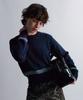 MOONSUN Essential_Unisex Mss Mohair Blend Stripe Knit [Navy]
