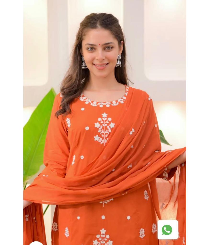 Damen Designer Besticktes Salwar Kameez Kurti Set Indisches Bollywood Oberteil Tunika Kurti Kleid