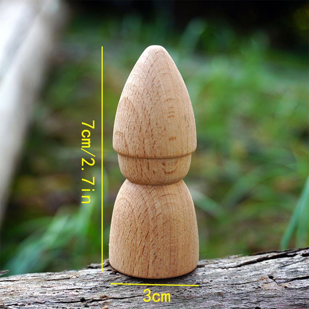 6/Set Wooden Peg Dolls Unfinished People Figures with Paint for Painting