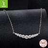 Smile Mozzarella Diamond Necklace, Simple Classic High-End S925 Silver Collarbone Chain Neck Chain