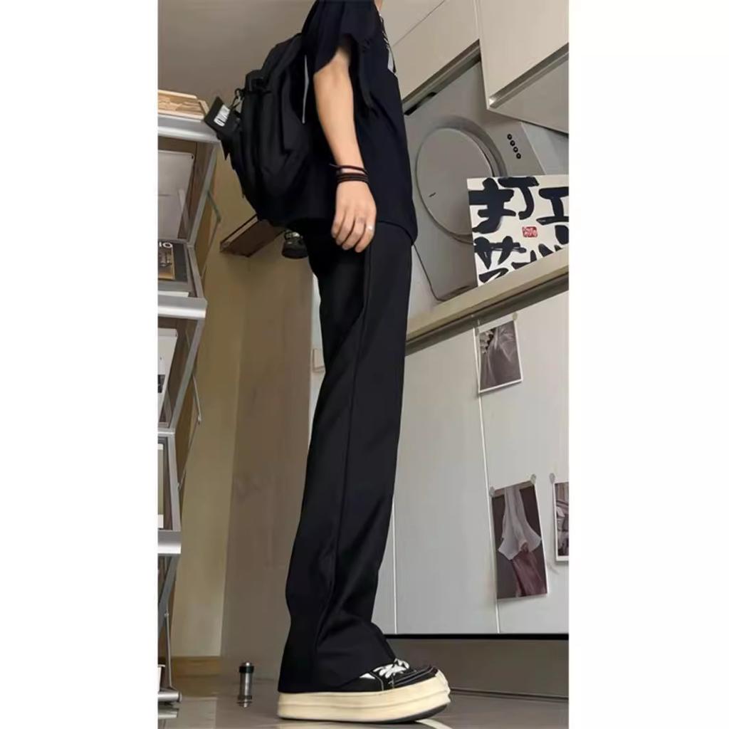 Cleanfit Black Pants Men's Spring and Summer Trend Casual Pants Magila Pants Straight Down Vibe Micro-pull Pants