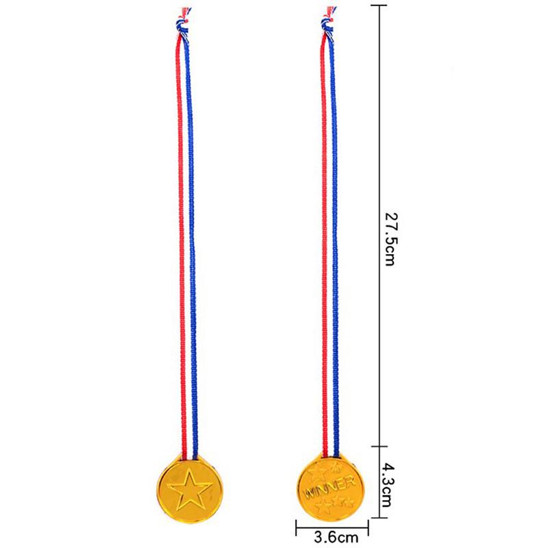 10pcs Children's Gold Plastic Award Medal Toy Sports Games Competition Performance Children's Reward Gifts Party Props