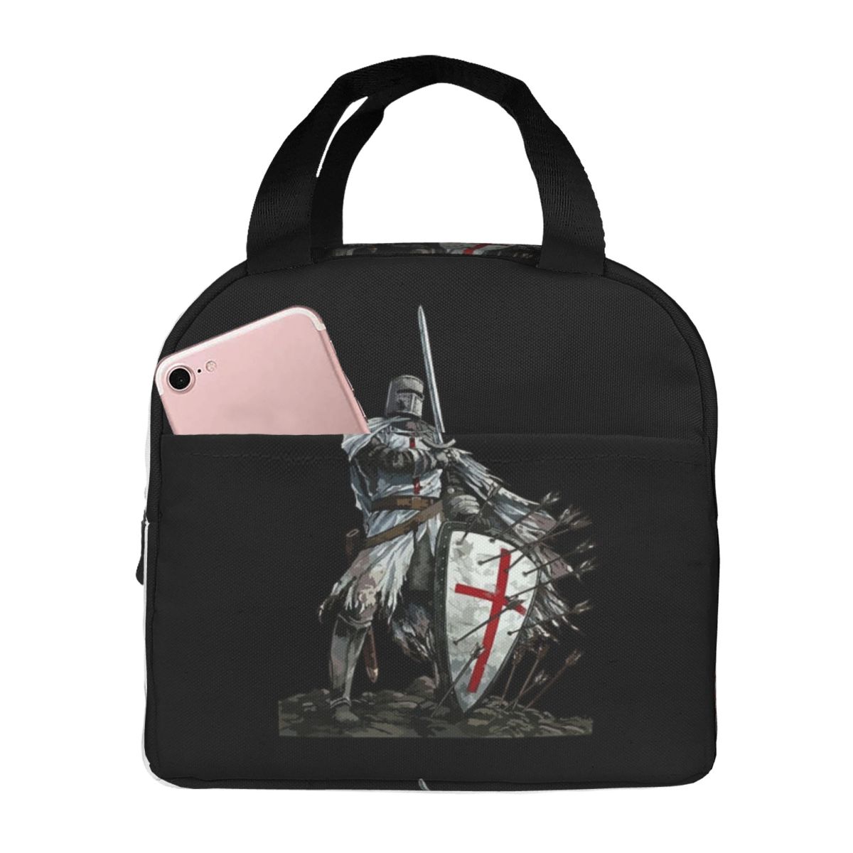 Templar Shield Cross Knights Templar Insulated Lunch Bag for Kids School Cooler Thermal Food Box Tote Portable Lunch Boxes One Size