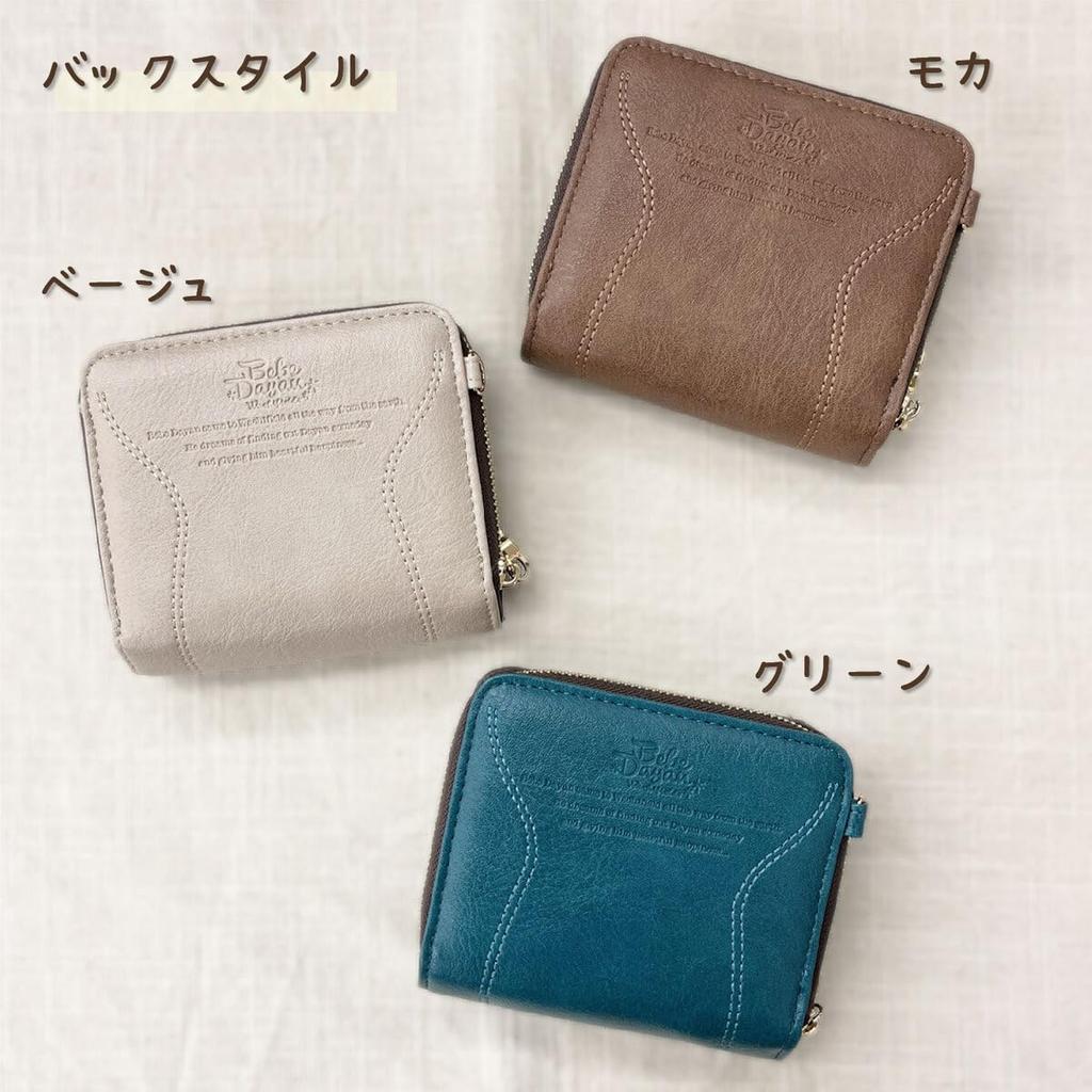[K-PARTS] BebeDayan Mimosa Kompaktes Taschenportemonnaie, Mini-Portemonnaie mit rundem Reißverschluss, Damen-Dayan-Portemonnaie, Wachifield Rundreißverschluss, Münzetui, Synthetisch
