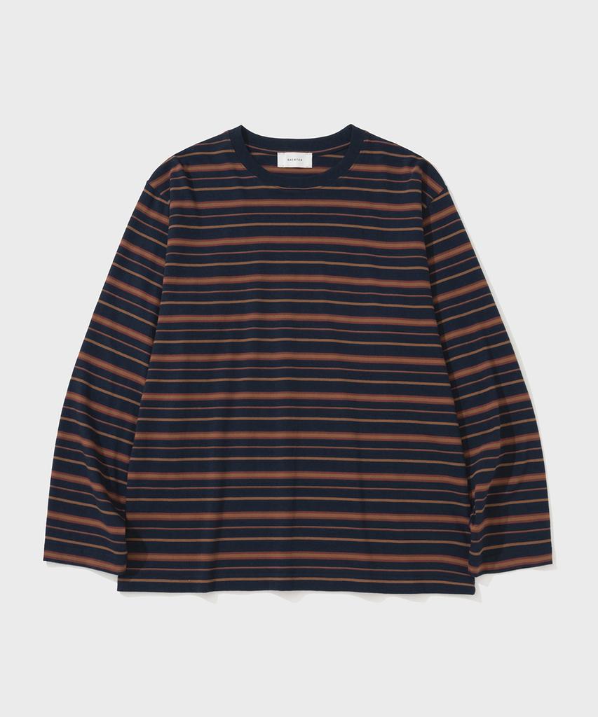 SHIRTER Fine Stripe Ls T-Shirt (Navy Brown)