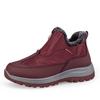 Outdoor cotton snow boots winter velvet warm cotton shoes black large size leather surface casual