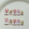 Handmade Creamy Rhinestone Press-On Nails - High-End Sparkle Clear Translucent Tips