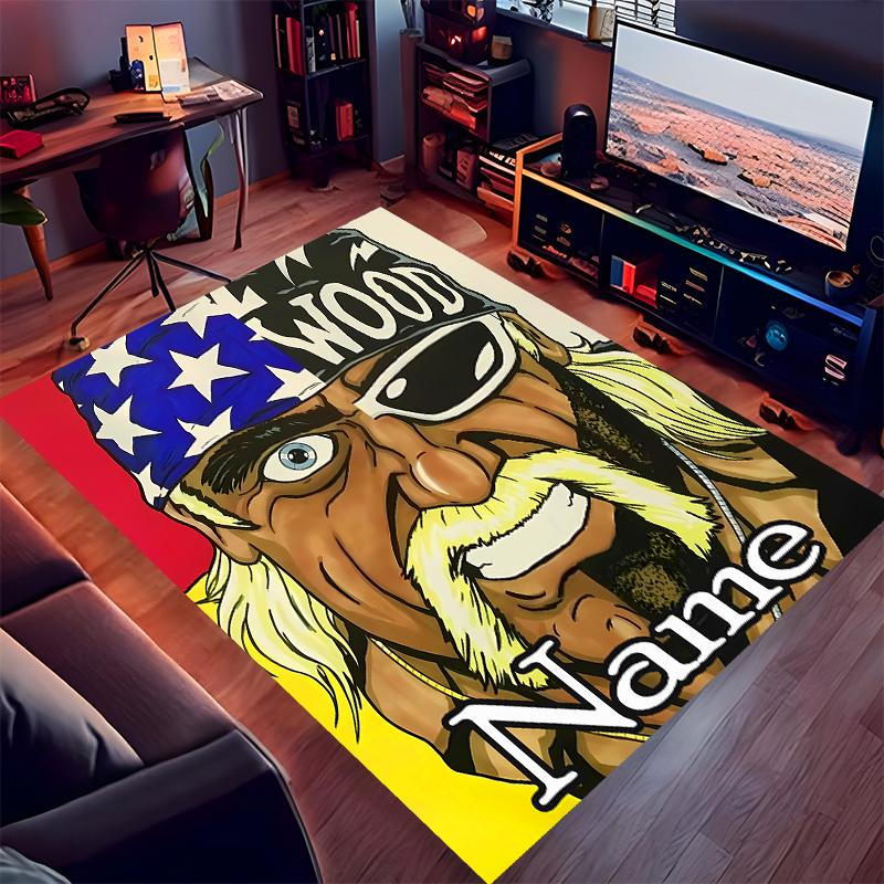 Custom personalization Hulk Hogan Print Area Rug - Soft, Washable Non-Slip Indoor Mat,Living Room,Home&Office Decorative Rug