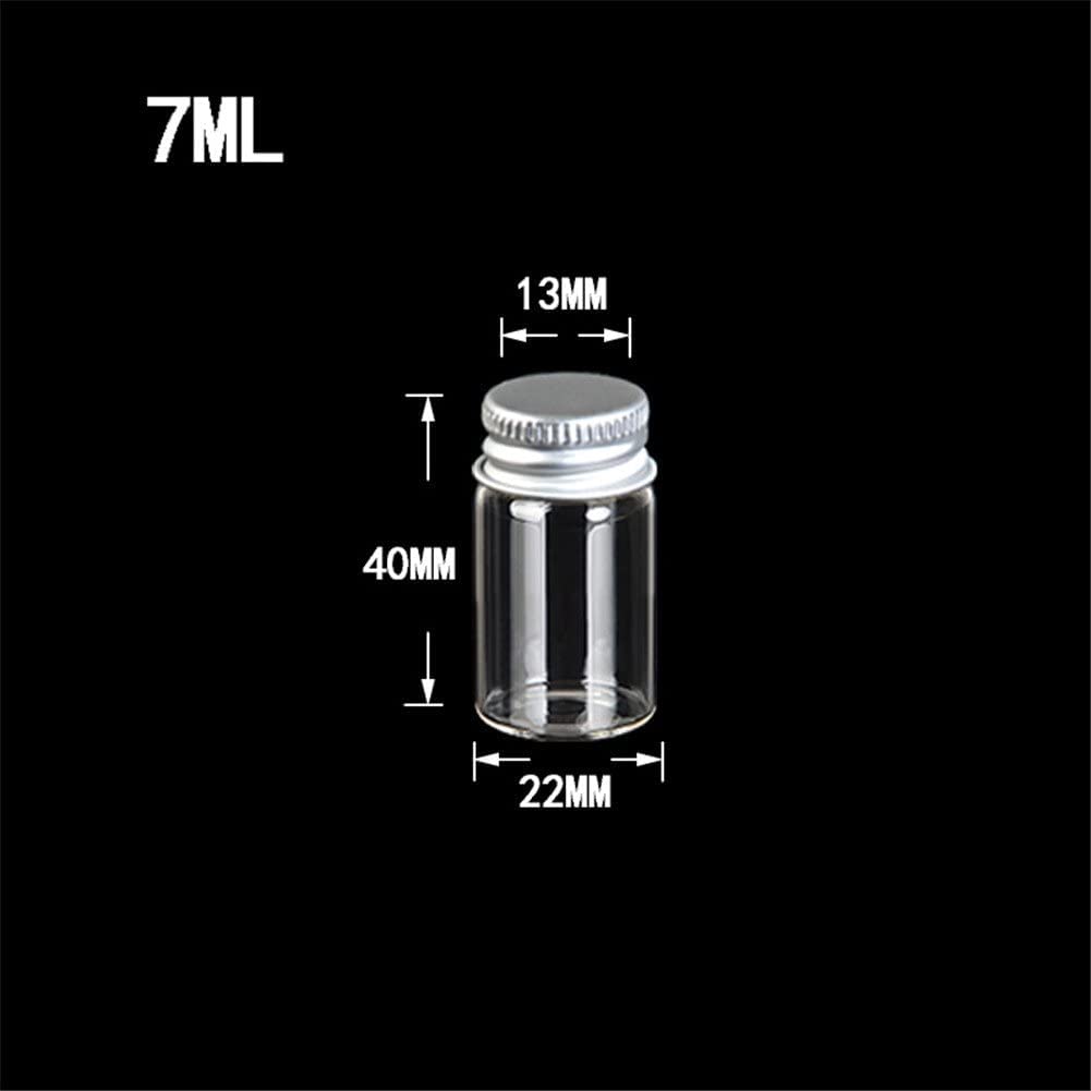 Hoshiumi Glass Miniature Glass Small Bottles for with Spiral Aluminum 22 x 40 7 Set of 10 Bottles, Bottles, Trinkets, Lids, Airtight, mm, ml,