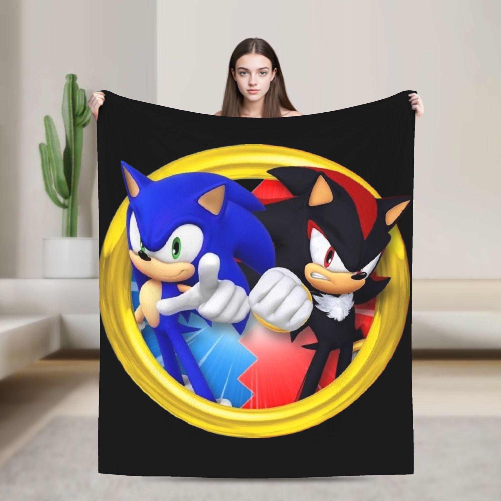 Cartoon Anime The Hedgehog Shadow Blanket Wool Awesome Warm Throw Blanket for Coverlet Summer 75x90cm