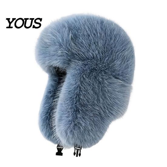 Stylish Commuting Hat Faux Fur Trapper Hat, Fuzzy Winter with Ear Flaps, Fleece Thickened Plush Snow Cap Lined Windproof Ushanka for Women Cold