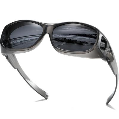 DUCO Polarisierte Linsen mit UV400 für Herren und 8965 Überbrillen-Sonnenbrille, Schutz, Damen, Grau,