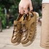 Men Sandals New Elastic Band Leather Hollow Breathable Comfortable Lightweight Summer Outdoor Beach Walking Sandals for Teen