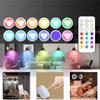 RGB barevné LED světlo Puck, dálkový ovladač, bezdrátová žárovka, nástěnná lampa, závěsné svítidlo, patice AA baterie, E26, E27