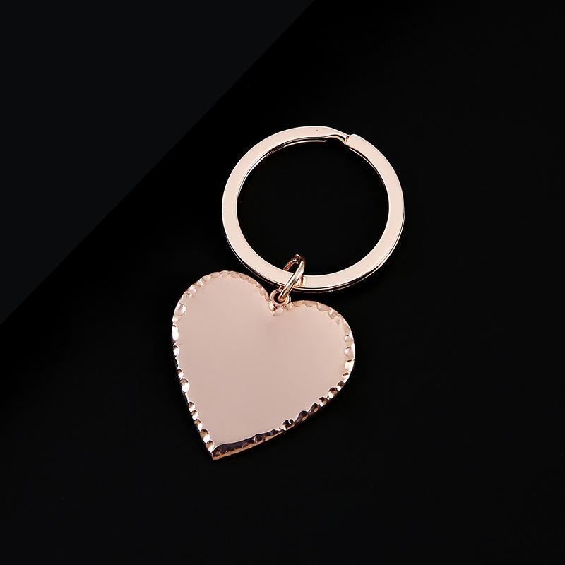 Stainless Steel Heart Keychain with UV Color Print for Laser Engraving