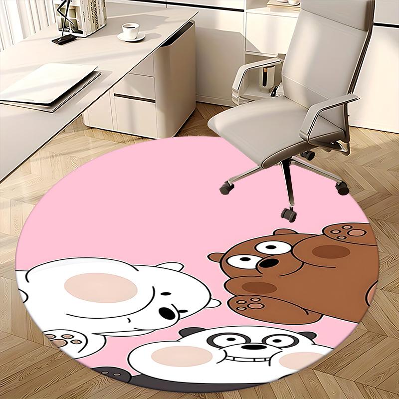 Runder Teppich Stuhlmatte: Süßes Cartoon-Tierdesign für Heimdekoration, Bürogebrauch und als Geschenk - Geeignet für Schlafzimmer, Wohnzimmer s0501b