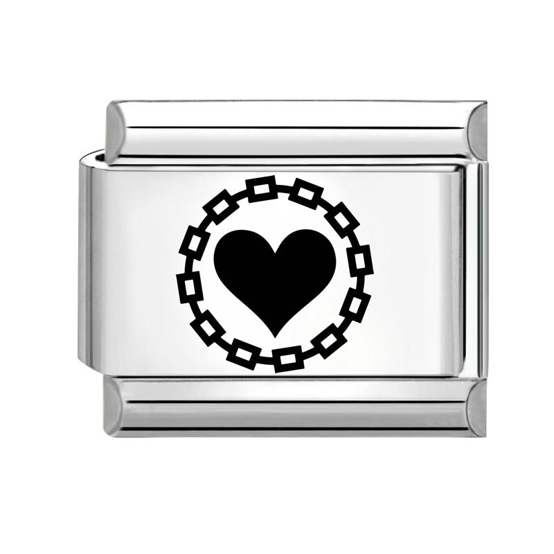 Laser Engraving Eyes Star Music Note Flowers Ball Sun Italian Charm Links Fit 9mm Bracelet Stainless Steel Women DIY Making Gift
