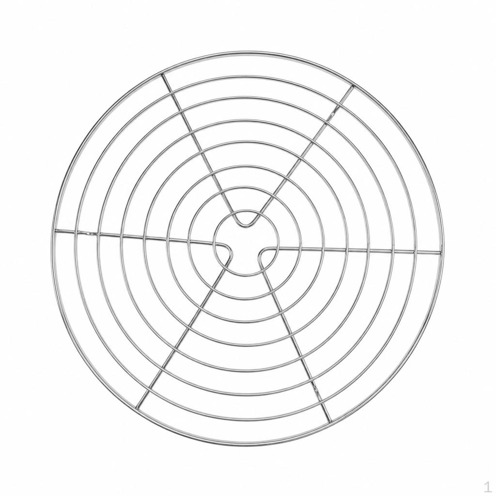 Round Cooling Rack, 304 Stainless Steel Roasting Rack for Oven, Heavy Duty 32cm Silver Baking & BBQ