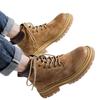 Men's 2025 Summer High-Top Leather Martin Boots - British Style, Yellow, Ideal for Outdoor Work