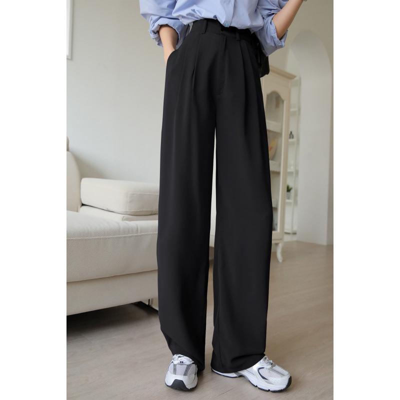 2026 Spring/Autumn Women s High-Waisted Wide-Leg Pants: Versatile, Casual, and Elegant S