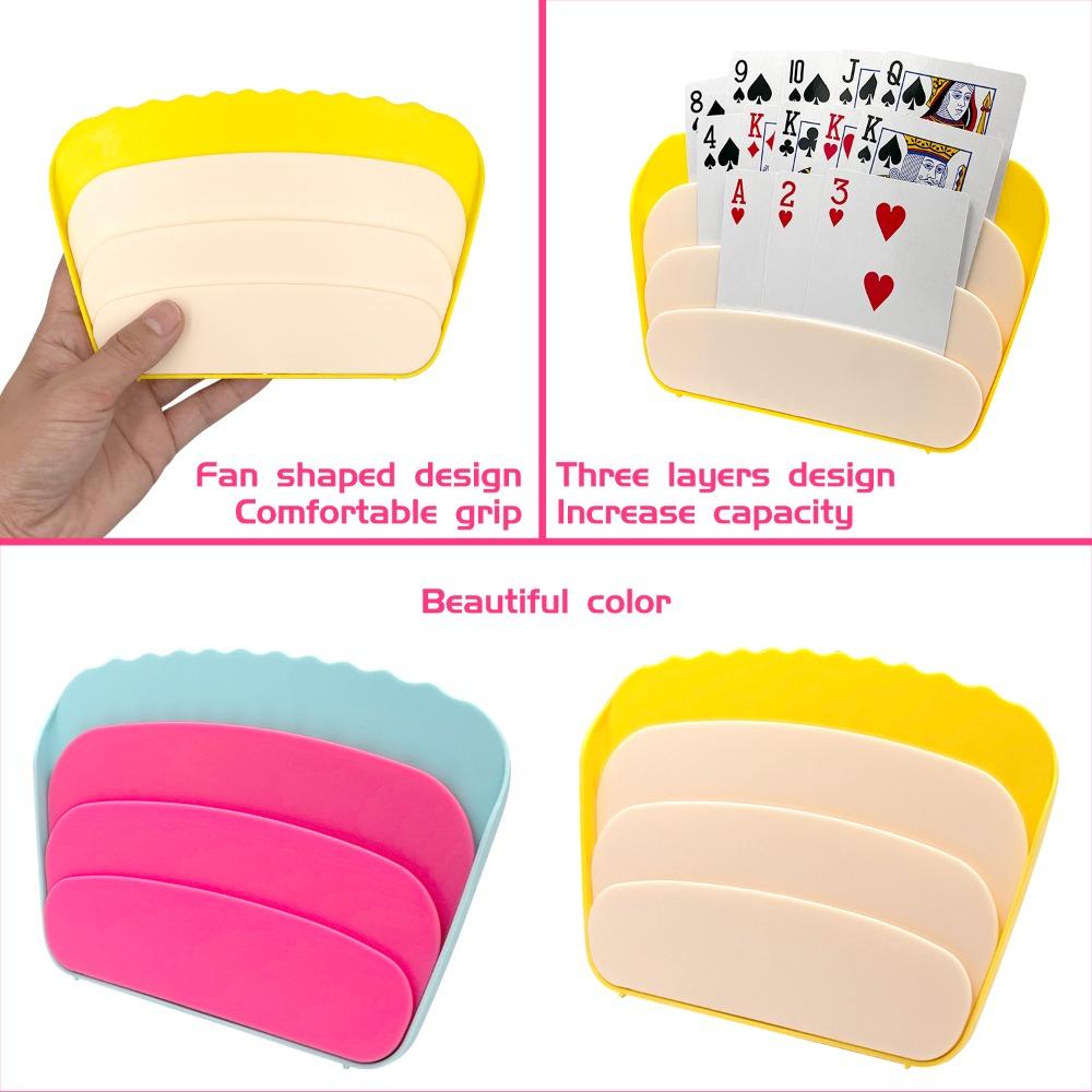 4 packs Poker card insertion tool, multifunctional, card storage and holding device, hands-free card box