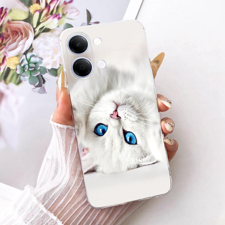 For Vivo Y05 Y11D 4G / Vivo Y11 5G Y21 5G Phone Case Soft Silicone Clera Cover Butterfly Dragon Cat Floral Painting Bumper Funda